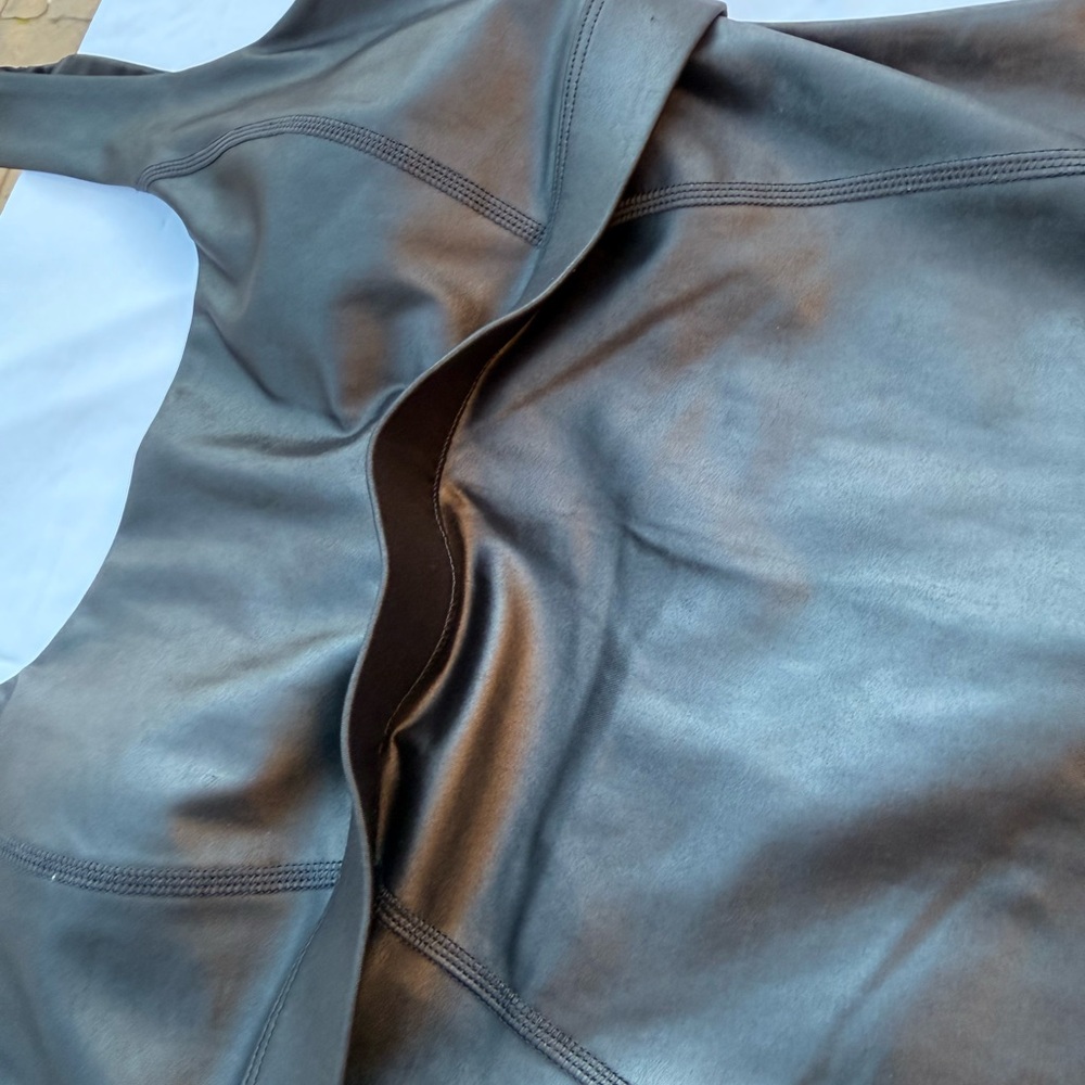 Fabletics Black Leather Padded Workout Jumpsuit - image 4